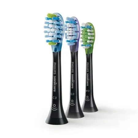 【Philips 飛利浦】智臻綜合刷頭3入-黑: 潔淨/護齦/亮白各1 (HX9073/96)★80B006
